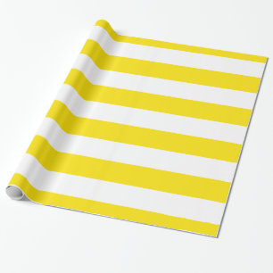 Papel De Presente Padrão de Listras XL Amarelo e Branco