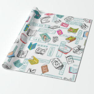 Papel De Presente Padrão de livro