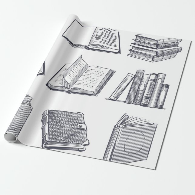 Papel De Presente Padrão de livro (Desenrolado)