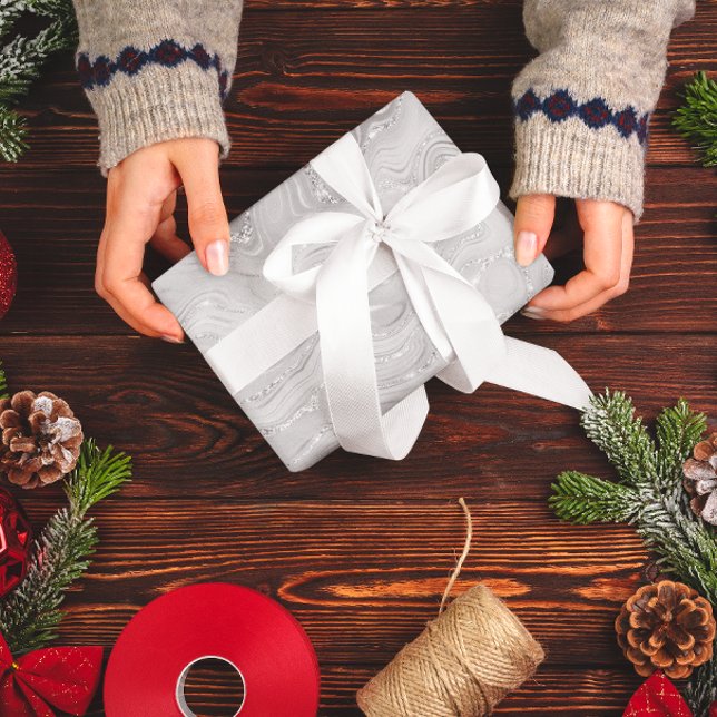 Papel De Presente Padrão de luxo brilhante branco (Criador carregado)