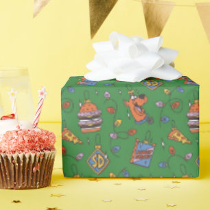 Papel De Presente Padrão de Luzes de Lanche de Feriado do Scooby-Doo