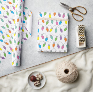 Papel De Presente padrão de luzes de Natal