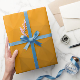 Papel De Presente Padrão de malha geométrica com gradiente laranja