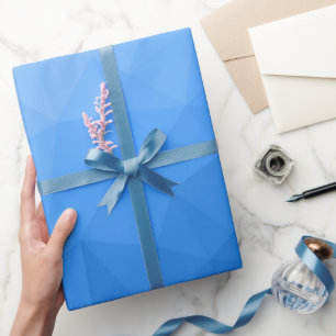 Papel De Presente Padrão de malha geométrica gradiente azul claro