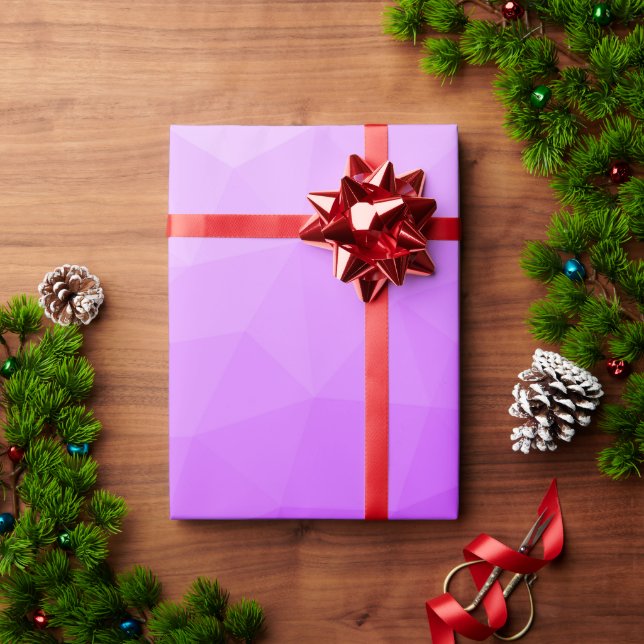 Papel De Presente Padrão de malha geométrica gradiente de lavanda ro (Presente de Natal)