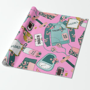 Papel De Presente Padrão de Malhação Girly