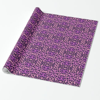 Papel De Presente Padrão de Manchas de Pele de Leopardo Rosa Quente 