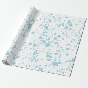 Papel De Presente Padrão de Manchas de Tinta Azul