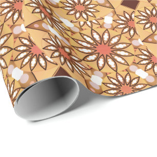 Papel De Presente Padrão de mandala, bronzeado de caramelo, castanh