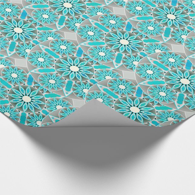 Papel De Presente Padrão de mandala, tartaruga, cinza de prata e bra (Ponta)