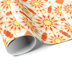 Papel De Presente Padrão de mandala, vermelho de tijolo, ferrugem,