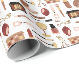 Papel De Presente Padrão de Maquiagem Cosmética