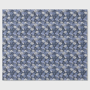 Papel De Presente Padrão de margarida azul e branco