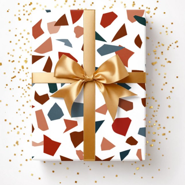 Papel De Presente Padrão de mármore de terrazzo abstrato moderno (Modern Abstract Terrazzo Marble Pattern Wrapping Paper)