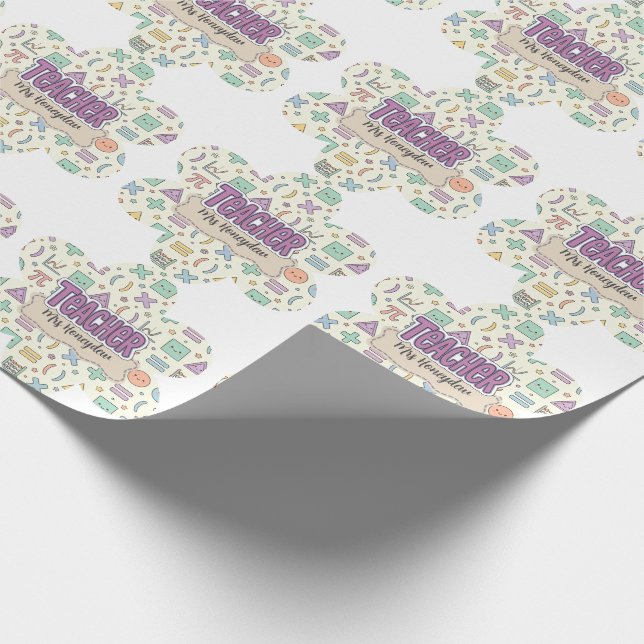 Papel De Presente Padrão de Matemática de Agradecimento ao Professor (Ponta)