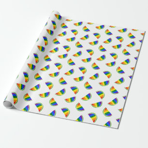 Papel De Presente Padrão de Melancia Arco-Íris