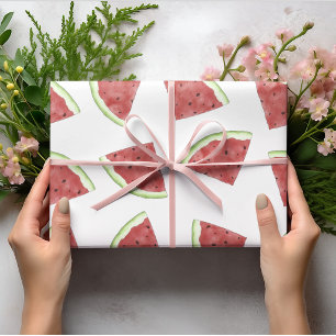 Papel De Presente Padrão de melancia de fruta suculenta de verão