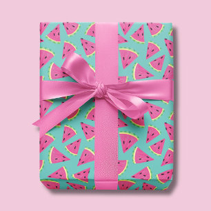 Papel De Presente Padrão de Melancia de Verão