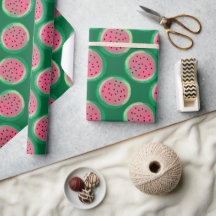 Padrão de melancia em aquarela rosa e verde