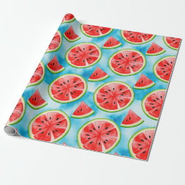 Papel De Presente Padrão de MELANCIA suculento em padrão de aquarela