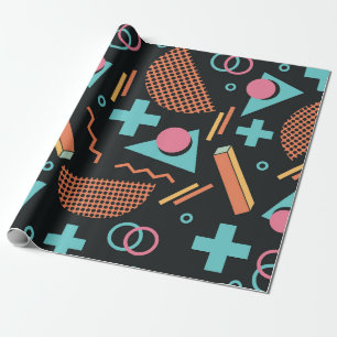 Papel De Presente Padrão de Memphis Vintage 90s