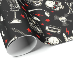 Papel De Presente Padrão de metal pesado retroativo