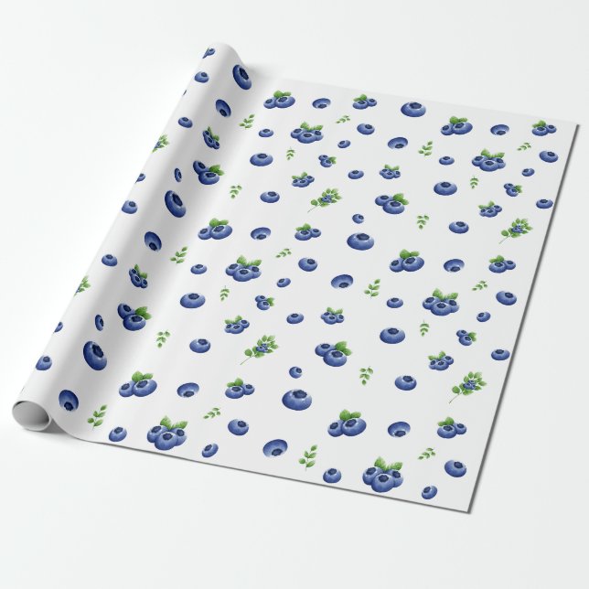 Papel De Presente Padrão de mirtilo (Desenrolado)