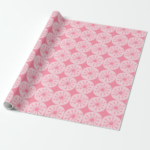 Papel De Presente Padrão de Mod Retro-Séc. Atômico a Rosa
