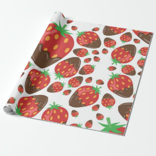 Papel De Presente Padrão de morango