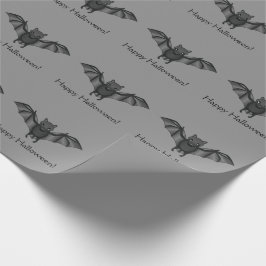 Papel De Presente Padrão de Morcego de Desenho Animado Fofo Com Text