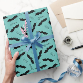 Papel De Presente Padrão de morcego de Halloween