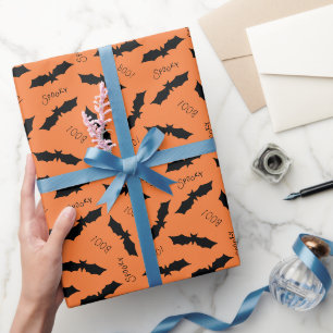 Papel De Presente Padrão de morcego de Halloween
