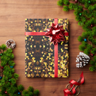 Papel De Presente Padrão de mosaico dourado fofo