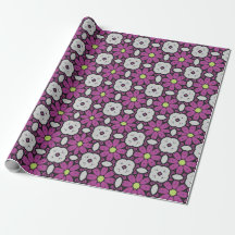 Padrão de mosaico floral roxo ousado e artístico