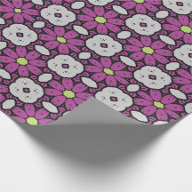 Padrão de mosaico floral roxo ousado e artístico