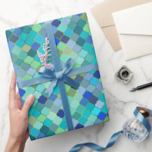 Padrão de mosaico marroquino aqua azul