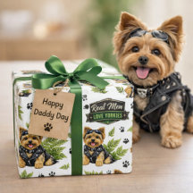 Padrão de Motociclista com Yorkie Fofo