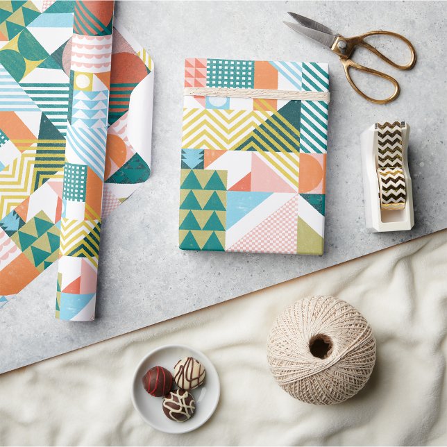 Papel De Presente Padrão de Mundo de Formas (Criador carregado)