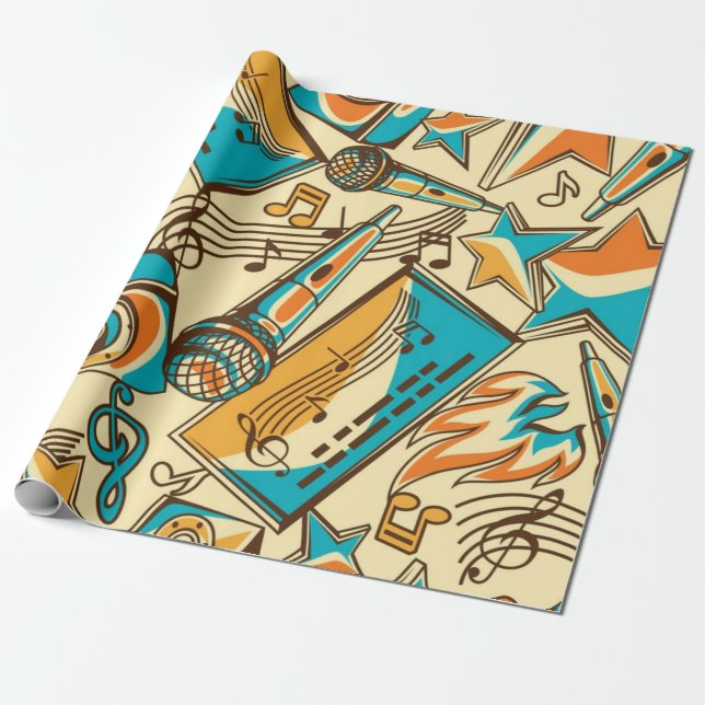 Papel De Presente Padrão de música (Desenrolado)
