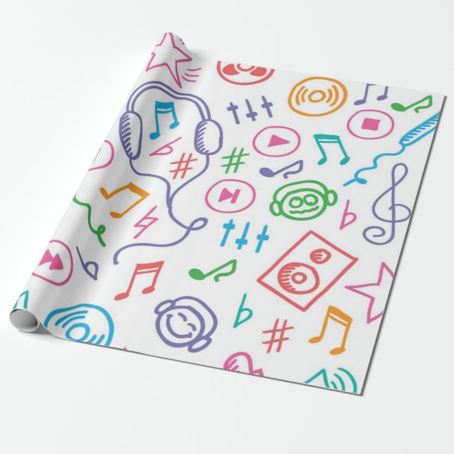Papel De Presente Padrão de música (Desenrolado)