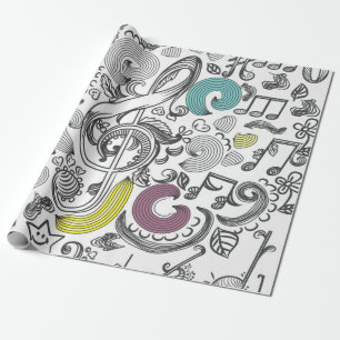 Papel De Presente Padrão de música