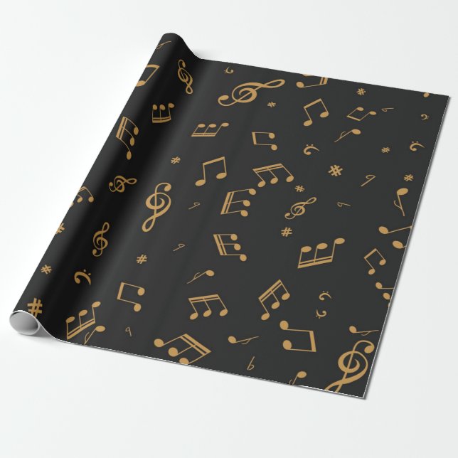 Papel De Presente Padrão de música (Desenrolado)