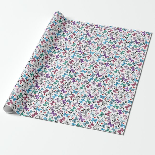 Papel De Presente Padrão de Namorados Floral (Desenrolado)