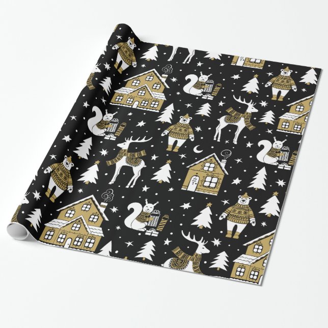 Papel De Presente Padrão de Natal (Desenrolado)