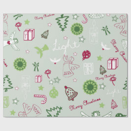 Papel De Presente Padrão de Natal 