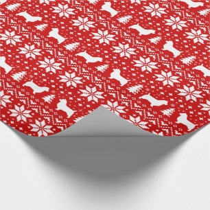 Papel De Presente Padrão de Natal australiano Terrier Silhouettes