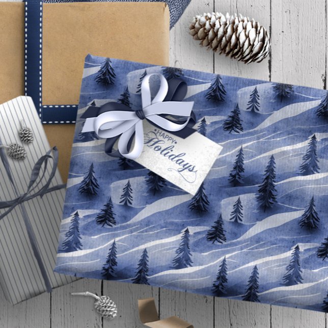 Papel De Presente Padrão de Natal Azul#10 ID1009 (Criador carregado)