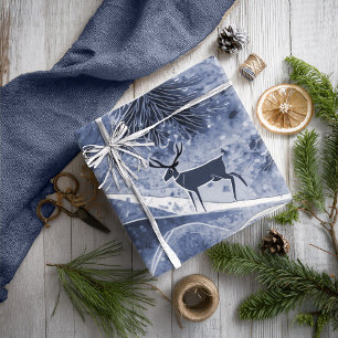 Papel De Presente Padrão de Natal Azul #13 ID1009