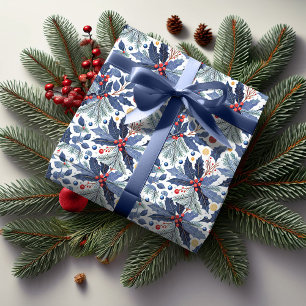 Papel De Presente Padrão de Natal Azul#17 ID1009
