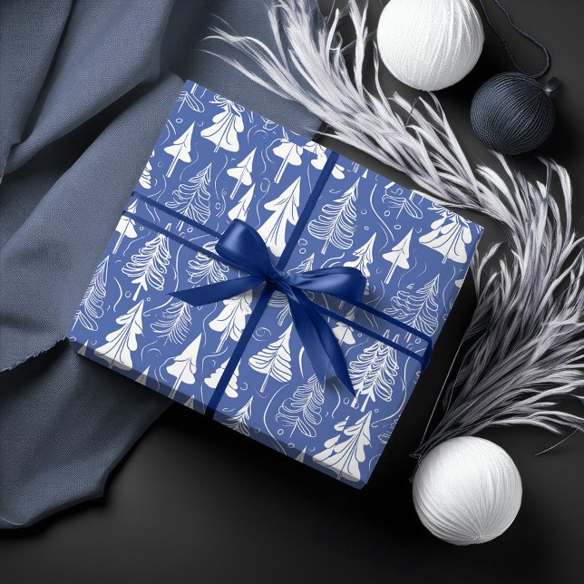 Papel De Presente Padrão de Natal Azul #6 ID1009 (Criador carregado)